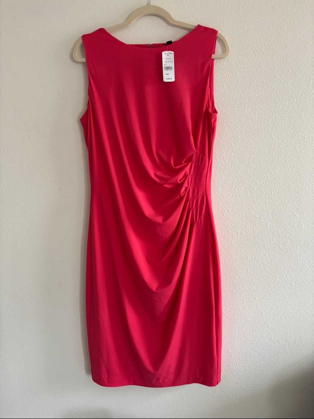 Brooks Brothers Pink Sleeveless Draped Midi Dress